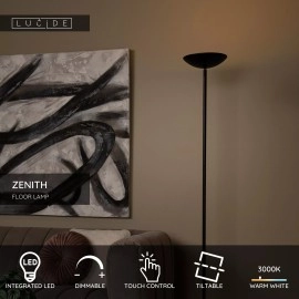 ZENITH stāvlampa LED 20W 3000K melna (Lucide)