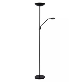ZENITH stāvlampa lasīšanai LED 20W + 4W melna (Lucide)