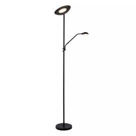 ZENITH stāvlampa lasīšanai LED 20W + 4W melna (Lucide)