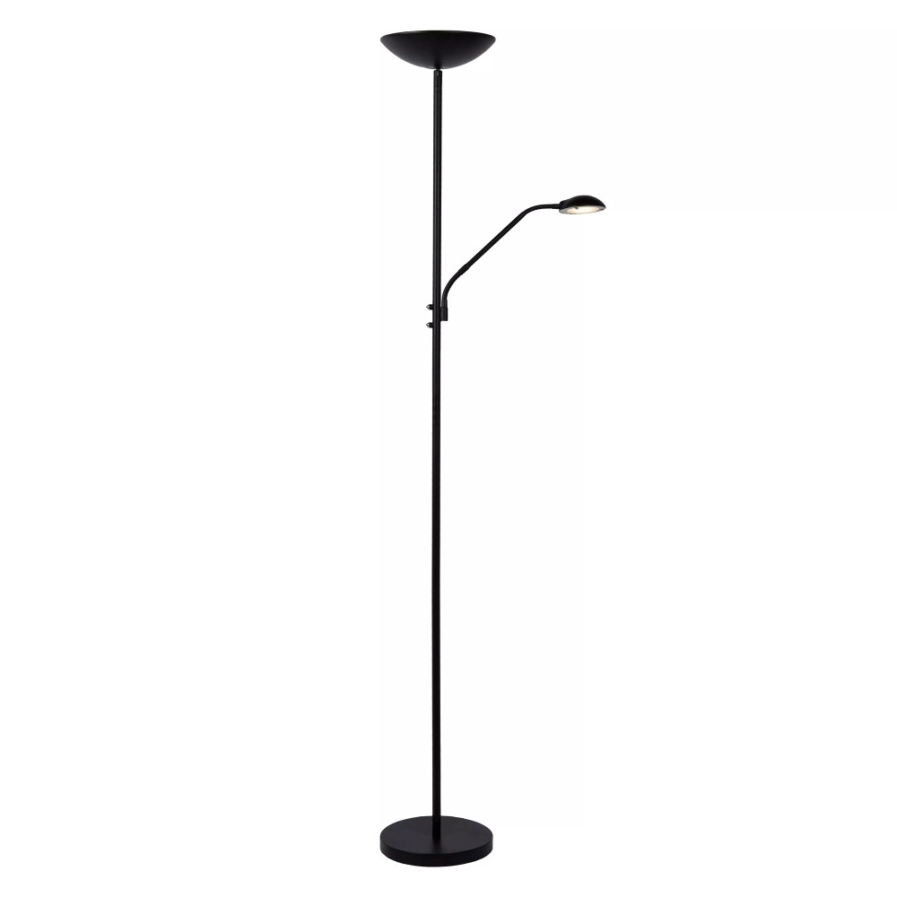 ZENITH stāvlampa lasīšanai LED 20W + 4W melna (Lucide)