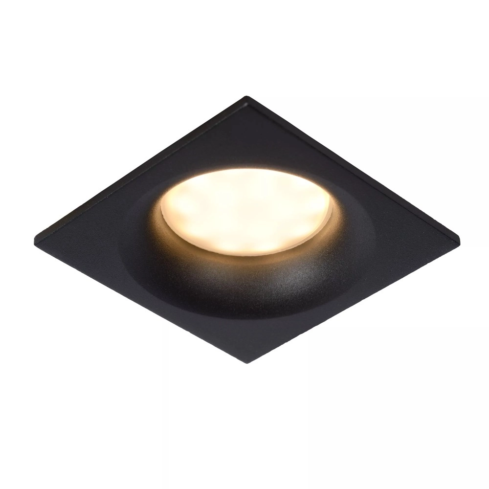 ZIVA vannas istabas iebūvējamais griestu prožektors 1x50W GU10 IP44 melna (Lucide)