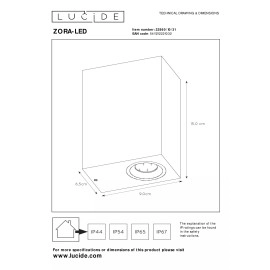 ZORA-LED āra sienas spot gaismeklis 2×5W GU10 balta (Lucide)