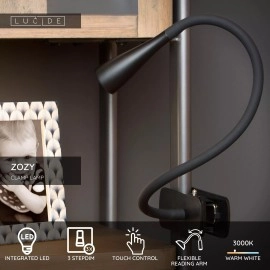 ZOZY klipša lampa LED 1x4 W 3000 K melna (Lucide)