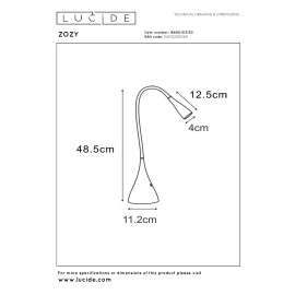 ZOZY galda lampa LED 1x4 W 3000 K melna (Lucide)