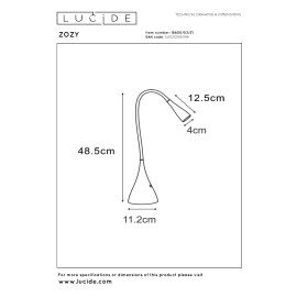 ZOZY galda lampa LED 1x4 W 3000 K balta (Lucide)
