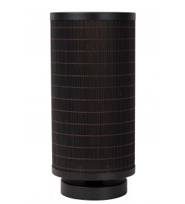 Galda lampa "TAGALOG", Ø 15 cm, 1x E27, bambuss, melns, Lucide, 21529-15-30