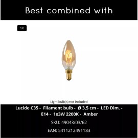 Galda lampa BANKER 1xE14, bronzas krāsā (Lucide)