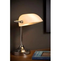 Galda lampa BANKER 1xE14, hromēta (Lucide)