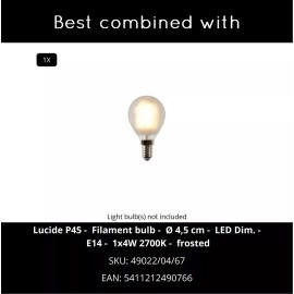 COSBY galda lampa Ø16,5 cm 1xE14 balta (Lucide)