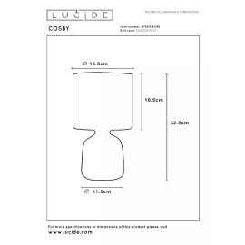 COSBY galda lampa Ø16,5 cm 1xE14 pelēka (Lucide)
