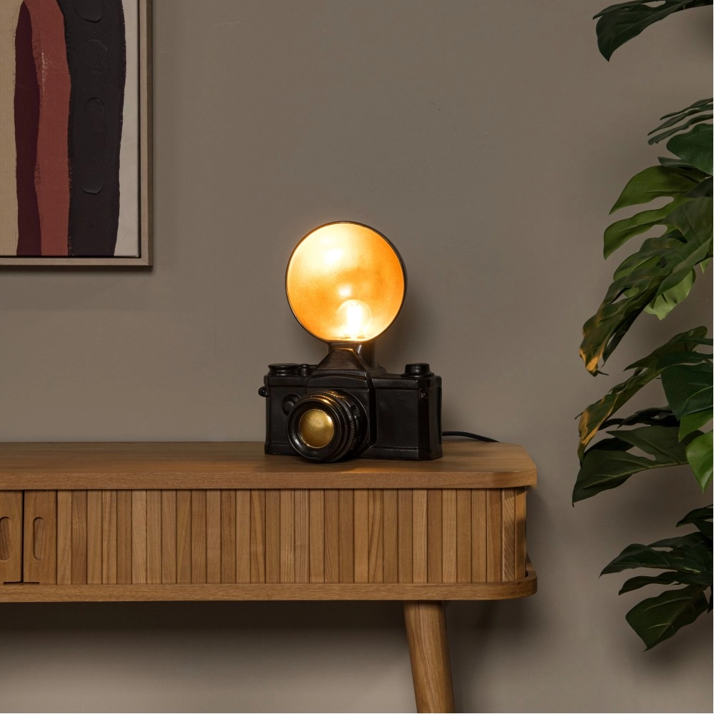 EXTRAVAGANZA CAMERA — galda lampa, 1×E14, melna (Lucide)
