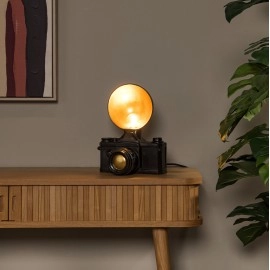 EXTRAVAGANZA CAMERA — galda lampa, 1×E14, melna (Lucide)