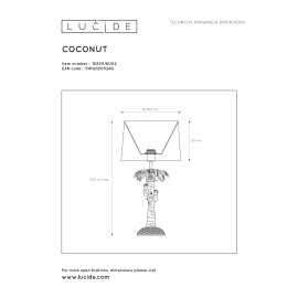 Galda lampa "EXTRAVAGANZA COCONUT", 1x E27, Lucide, 10505-81-02