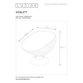 Galda lampa "EXTRAVAGANZA GOBLETT", zaļa, 1x E27, Lucide, 03526-01-33