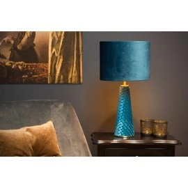 Galda lampa EXTRAVAGANZA VELVET - Ø 25cm - 1xE27 - Tirkīza krāsā