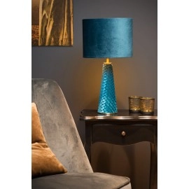 Galda lampa EXTRAVAGANZA VELVET - Ø 25cm - 1xE27 - Tirkīza krāsā