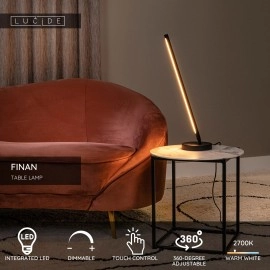 FINAN LED galda lampa 12 W 2700 K dimmējama melna (Lucide)