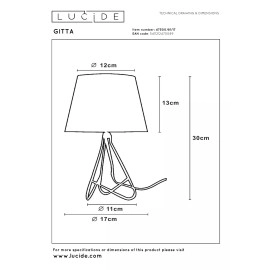 GITTA galda lampa Ø17 cm 1xE14 vara (Lucide)