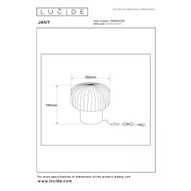 JANY galda lampa Ø16 cm 1xE14 melna (Lucide)