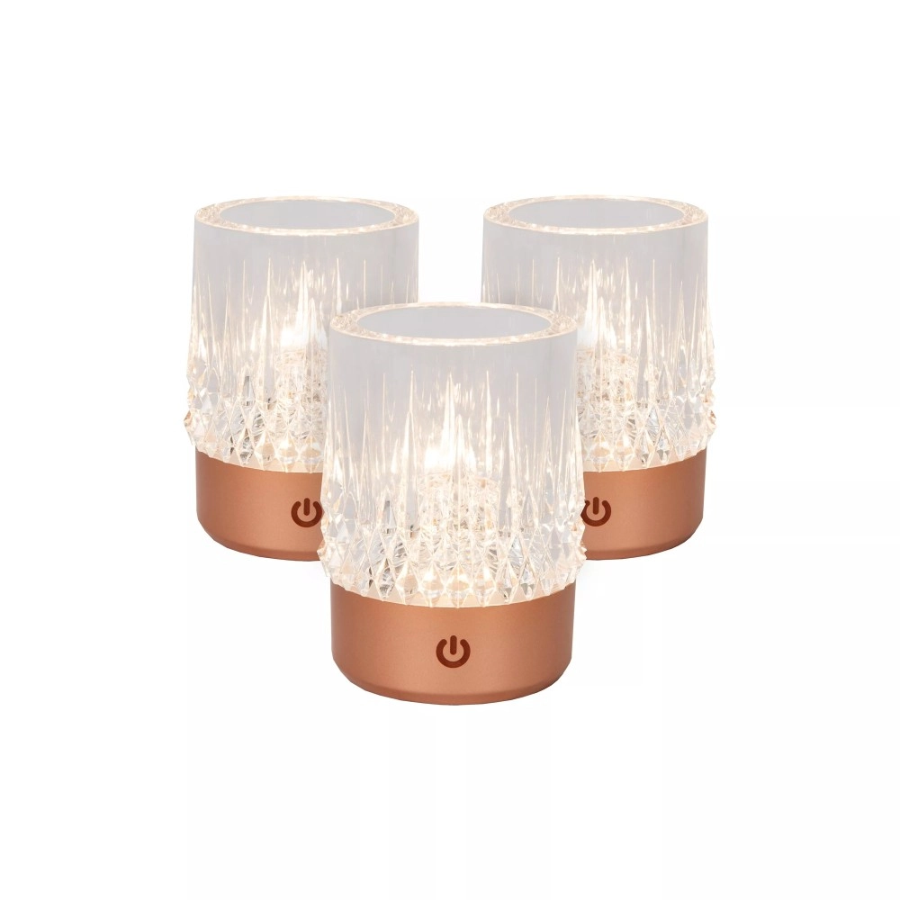 LILY uzlādējamu LED galda lampu komplekts 3 gab. vara (Lucide)