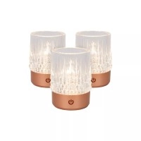 LILY uzlādējamu LED galda lampu komplekts 3 gab. vara (Lucide)