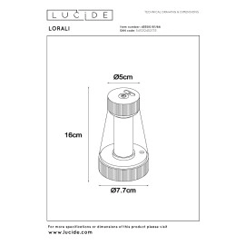 LORALI uzlādējama IP44 LED galda lampa rozā (Lucide)