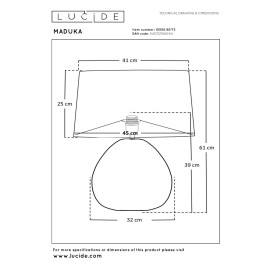 MADUKA galda lampa Ø45 cm 1xE27 dabīga (Lucide)