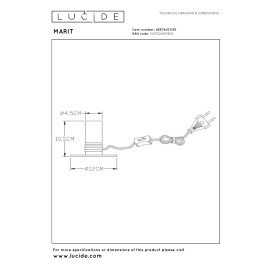 MARIT galda lampa 1xE27 melna (Lucide)