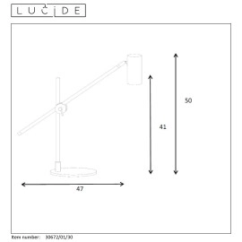 Retro Galda lampa - PHILINE - 1x GU10 - Melns ar zeltu 30672-01-30