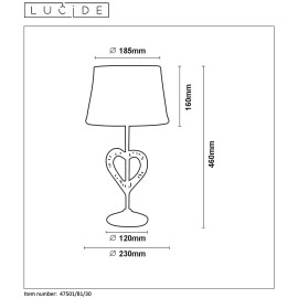 Galda lampa - SHIRLY - Ø 23,5 cm - 1x E27 - Melna - 47501-81-30