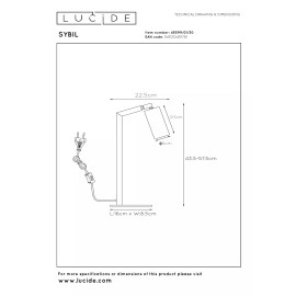 SYBIL galda lampa 1xGU10 melna (Lucide)