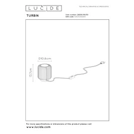 Galda lampa TURBIN LED 5W 3000K, melna (Lucide)