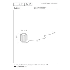 Galda lampa TURBIN LED 5W 3000K, pelēka (Lucide)