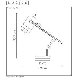 WAYLON - galda lampa - 1x E27 - Melna - 05627/01/30 - Lucide