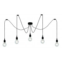 Lampa "FIX Multi", 5x E27 max. 60W, melna - silikons  - LUCIDE - 08408-05-30