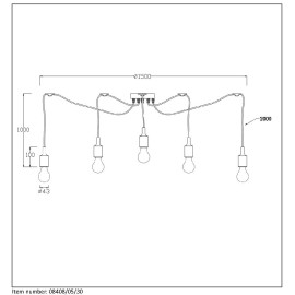Piekaramā lampa "FIX Multi", 5xE27 max. 60W, melna - silikons - 08408-05-30 (Lucide)