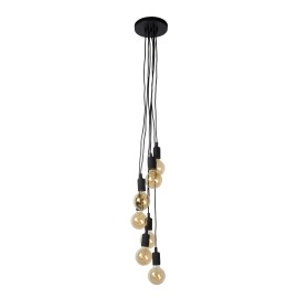 Lampa "FIX Multiple", 7x E27 max. 60W, melna - silikons - LUCIDE - 08408-07-30