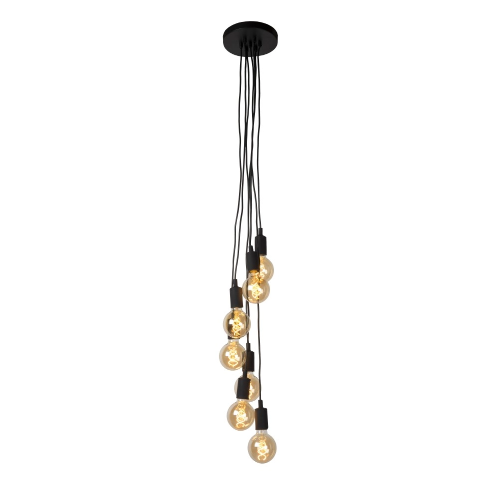 Lampa "FIX Multiple", 7x E27 max. 60W, melna - silikons - LUCIDE - 08408-07-30