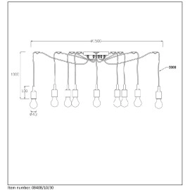 Lampa "FIX Multi", 10x E27 max. 60W, melna - silikons  - LUCIDE - 08408-10-30
