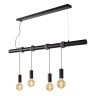 Lampa "JAIME", 4x E27 max. 60W, melna/balta - metāls/audums - LUCIDE - 08425-04-3x