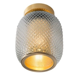Griestu lampa "AGATHA", 1xE27, matēta zelta, misiņa, stikls, Lucide, 03133-01-02