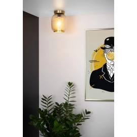 Griestu lampa "AGATHA", 1xE27, matēta zelta, misiņa, stikls, Lucide, 03133-01-02