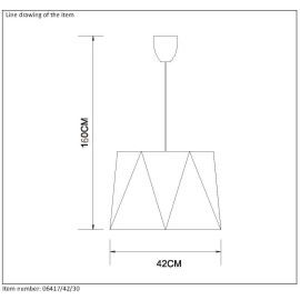 Lampa - "ALEGRO" - 1xE27 - Ø 42 cm - Melna- 06417-42-30