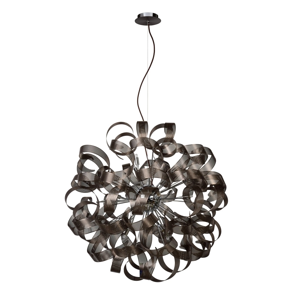Griestu gaismeklis "ATOMA", 80cm, brūna, 12x G9, Lucide, 74401-80-97