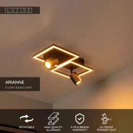 ARIANNE LED griestu gaismeklis ar 2xGU10 melns (Lucide)