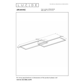 ARIANNE LED CCT taisnstūrveida griestu lampa 23 W melna (Lucide)