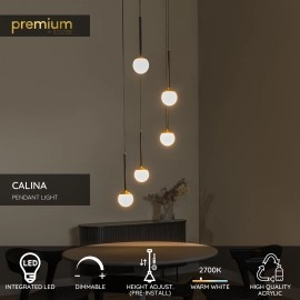 CALINA piekaramā lampa 5x8,2W melna (Lucide)