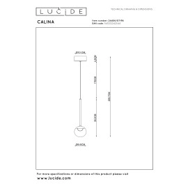 CALINA piekaramā lampa 1x7W kafijas tonī (Lucide)