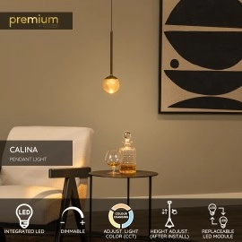 CALINA piekaramā lampa 1x7W kafijas tonī (Lucide)