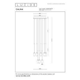 CALINA piekaramā lampa 12x7W melna (Lucide)